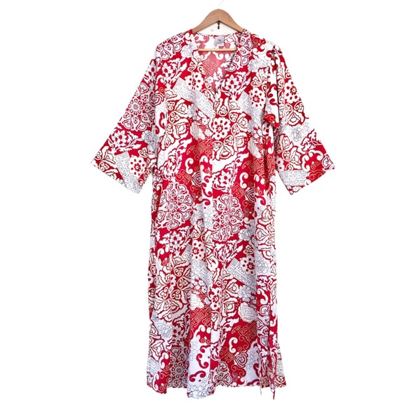 Natori Other - {Natori} Asian Motif Printed Zip Kimono Robe